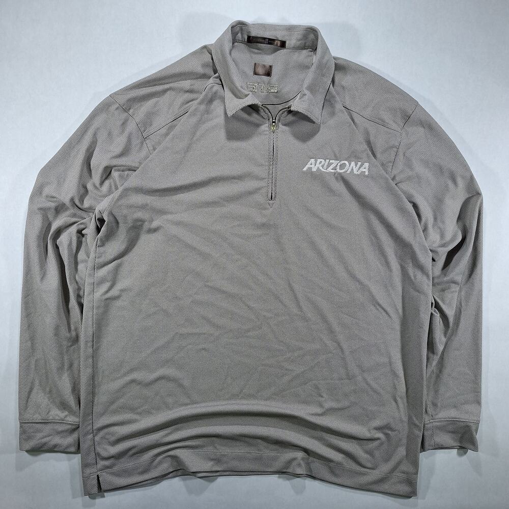Nike Elite Tiger Woods Sweatshirt Mens Large Gray Arizona Wildcats 1/4 Zip Golf